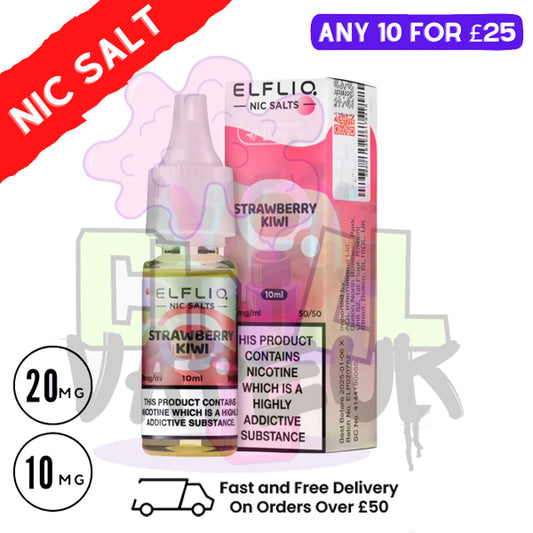ElfLiq 'Strawberry Kiwi' Nic Salt 10ML eLiquid