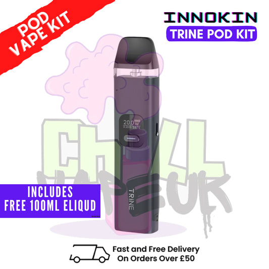 Slate Black Innokin Trine Pod Vape Kit + FREE 100ML Eliquid
