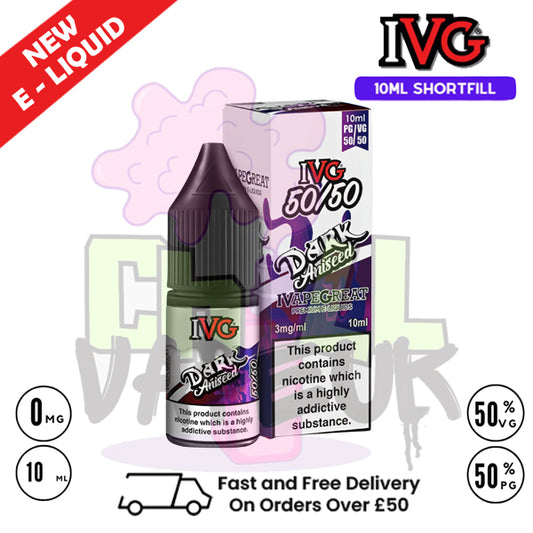IVG 50/50 Dark Aniseed 10ml E Liquid - ONLY £1.99