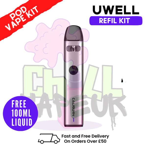 Arctic Silver Uwell Caliburn A2 Pod Kit + Free 100ML E Liquid