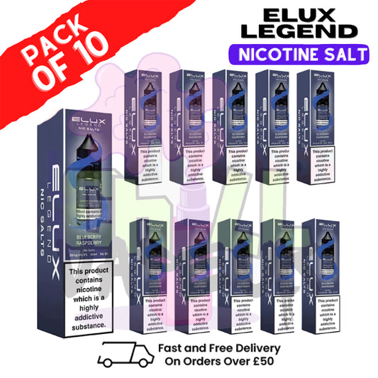Blueberry Raspberry Elux Legend Nic Salt Pack / Box OF 10