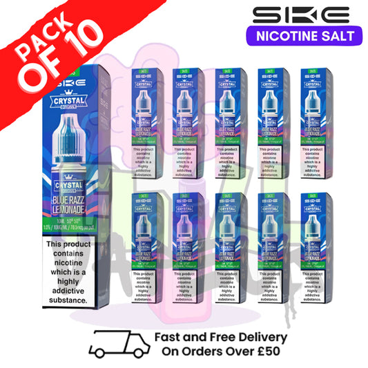 Blue Razz Lemonade Crystal SKE Nic Salt Box / Pack Of 10