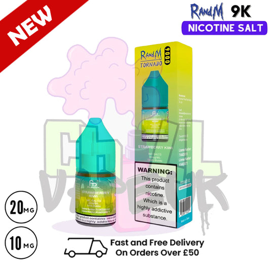 Strawberry Kiwi RandM Tornado 9000 Nic Salt 10ml eLiquid - £1.99