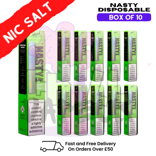 Blue Sour Raspberry - Nasty Bar DX2 Disposable Box Of 10