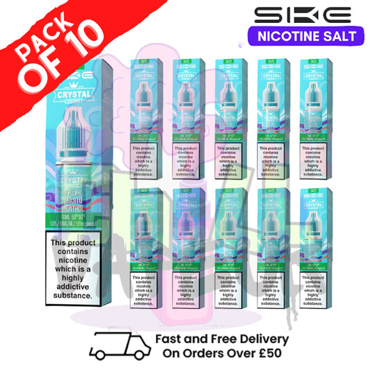 Fresh Menthol Mojito Crystal SKE Nic Salt Box / Pack Of 10