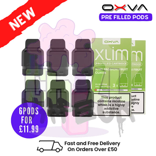 Kiwi Passionfruit Guava Oxva Xlim Flavoured Pre-filled Pod Cartridges - £1.69