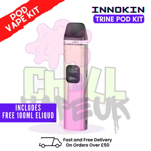 Gold Pink Innokin Trine Pod Vape Kit + FREE 100ML Eliquid