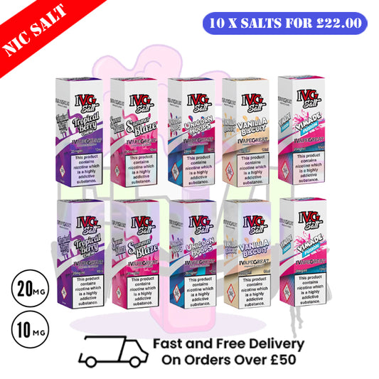 Box Of 10 - IVG SALT NicSalt E-Juice 10ml