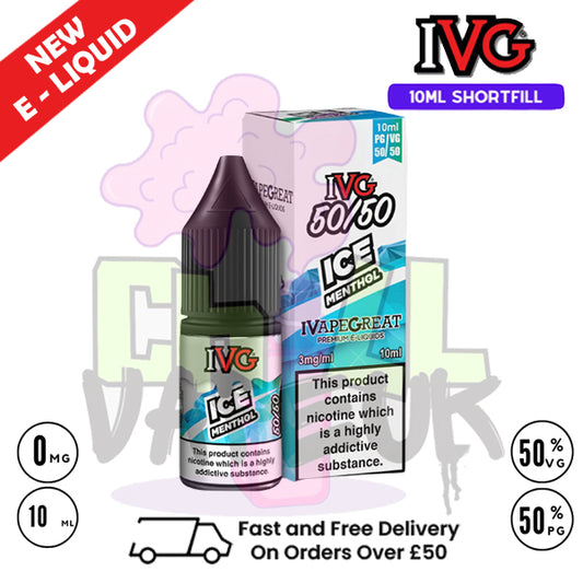 IVG 50/50 ICE Menthol 10ml E Liquid - ONLY £1.99