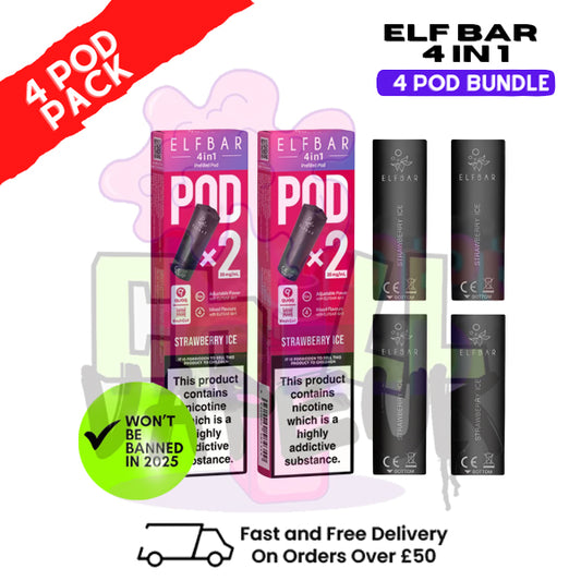 Elf Bar 4 in 1 Replacement Pods Strawberry ICE | 2%
