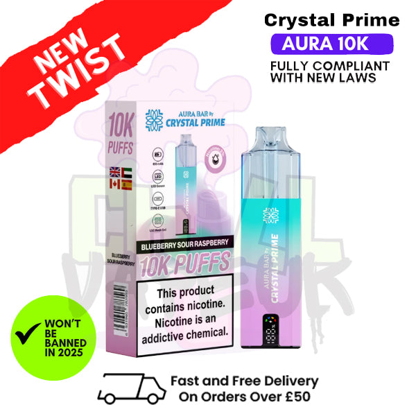 Blueberry Sour Raspberry Crystal Prime 10K Puff Pod Kit