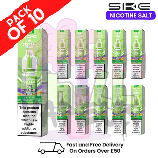 Kiwi Passionfruit Guava Crystal SKE Nic Salt BOX OF 10