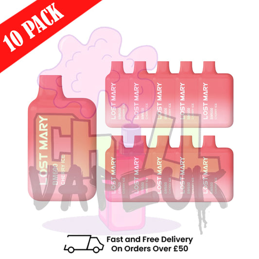 Cherry Ice - Lost Mary 600 Puff Bars Pack Of 10 BM600 Disposable