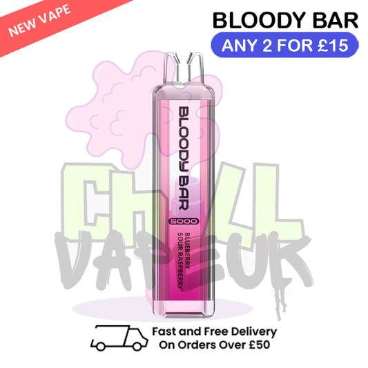 Blue Sour Raspberry Bloody Bar 5000 Puffs Disposable
