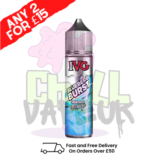 Blueberg Burst IVG Shortfill Juice 50ML Eliquid - MENTHOL RANGE