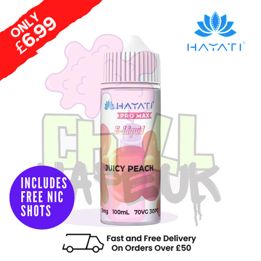 Juicy Peach Hayati Pro Max Shortfill Juice 100ML Eliquid
