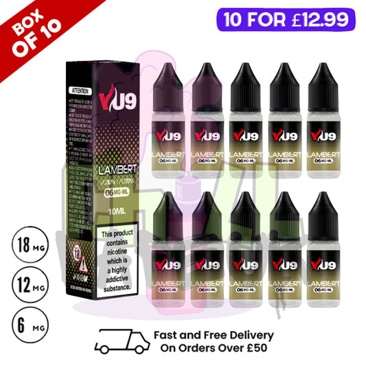 Lambert VU9 E-Liquid Juice 10ml Nic Eliquid - 10 x 10ML