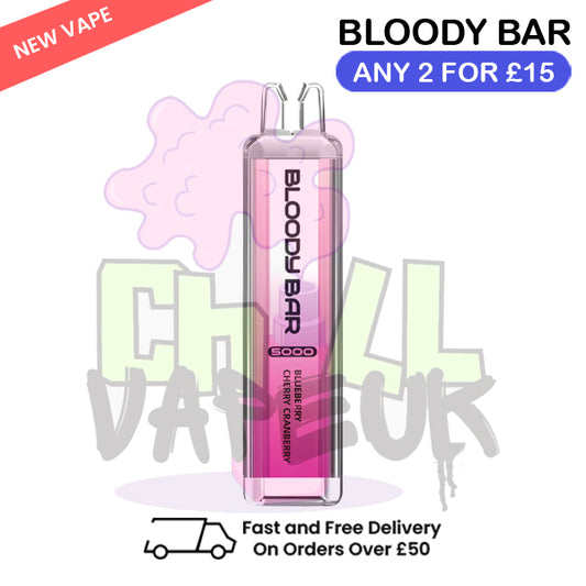 Blueberry Cherry Cranberry Bloody Bar 5000 Puffs Disposable