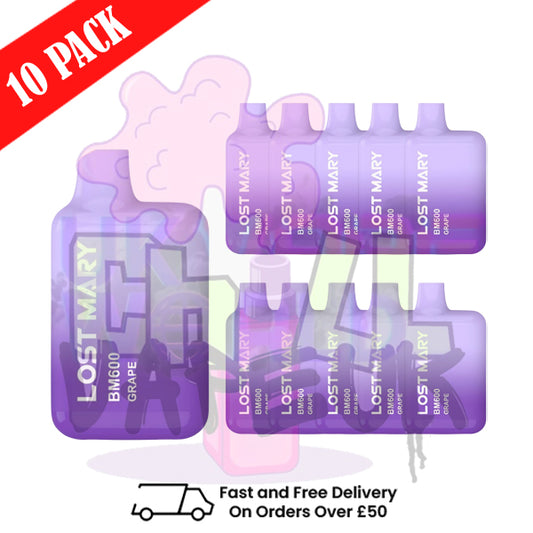 Grape Lost Mary 600 Puff Bars Pack Of 10
