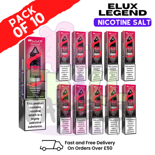 Strawberry Raspberry Cherry Elux Legend Nic Salt BOX OF 10