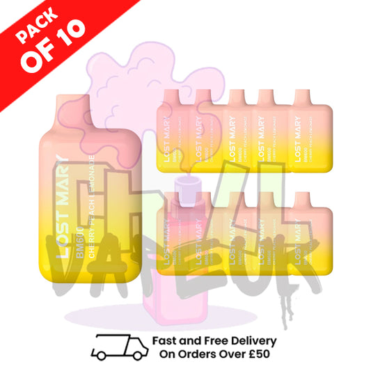 Cherry Peach Lemonade - Lost Mary 600 Puff Bars Pack Of 10 BM600 Disposable