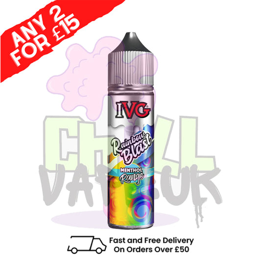 Rainbow Blast IVG Shortfill Juice 50ML Eliquid - MENTHOL RANGE