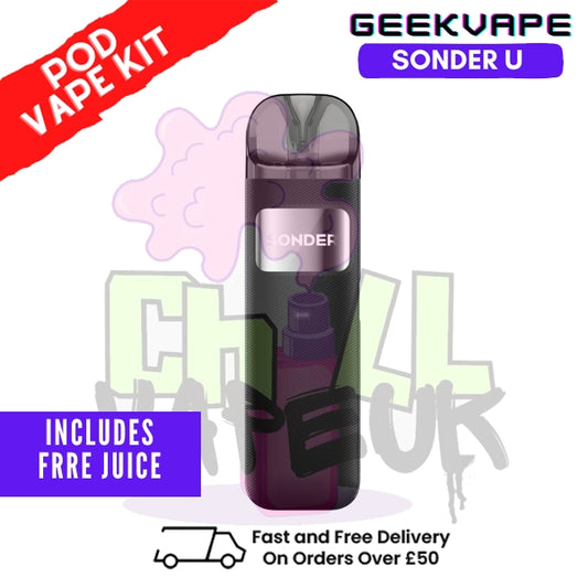 Black GeekVape Sonder U Pod Kit + 2x FREE SALTS