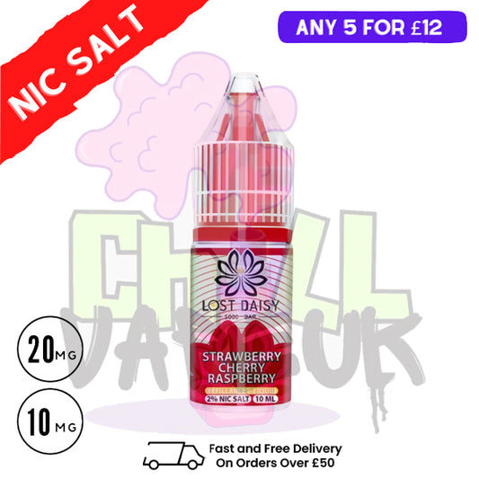 Strawberry Raspberry Cherry LOST Daisy Nic Salt 10ML eLiquid