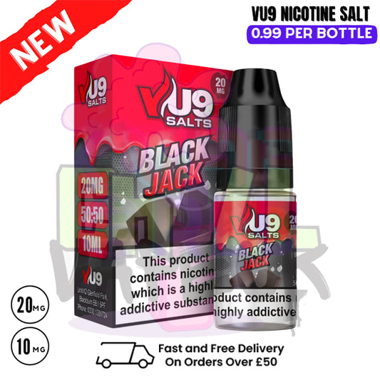 Blackjack Pod Nic Salt 10ml Nicotine E Juice by VU9