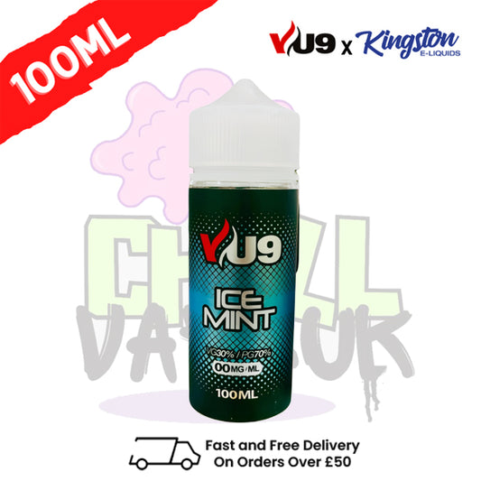 ICE MINT Shortfill eJuice 100ML Eliquid - VU9 x Kingston