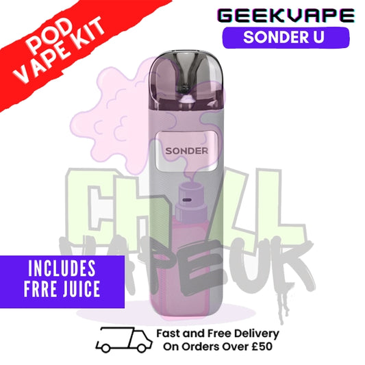 Grey GeekVape Sonder U Pod Kit + 2x FREE SALTS