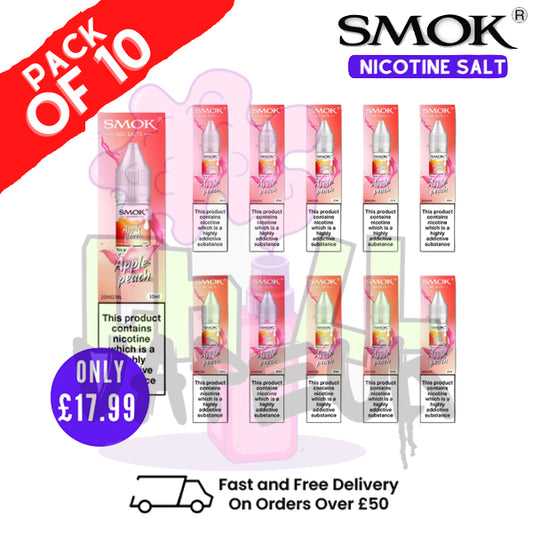 Apple Peach Smok Nic Salt E Liquid BOX OF 10