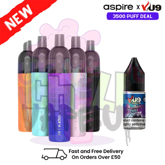 Aspire R1 Kit x VU9 Salt 3500 Puff Pack