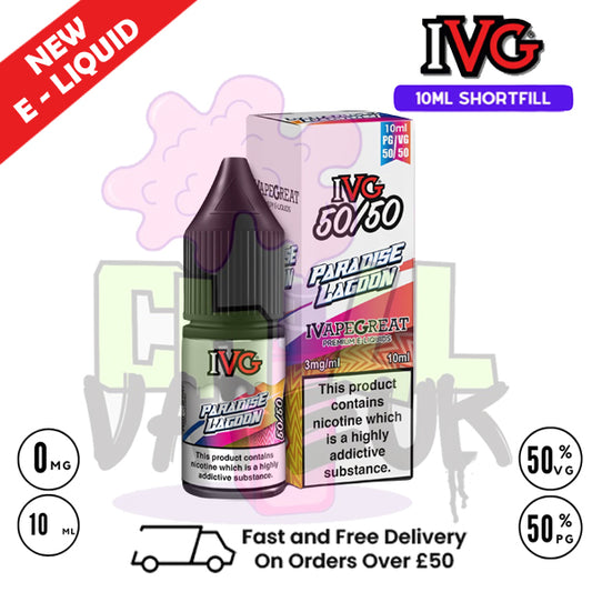 IVG 50/50 Paradise Lagoon 10ml E Liquid - ONLY £1.99