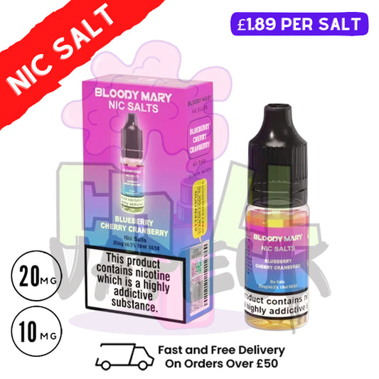 Blueberry Cherry Cranberry - Bloody Mary 10ML Nic Salt