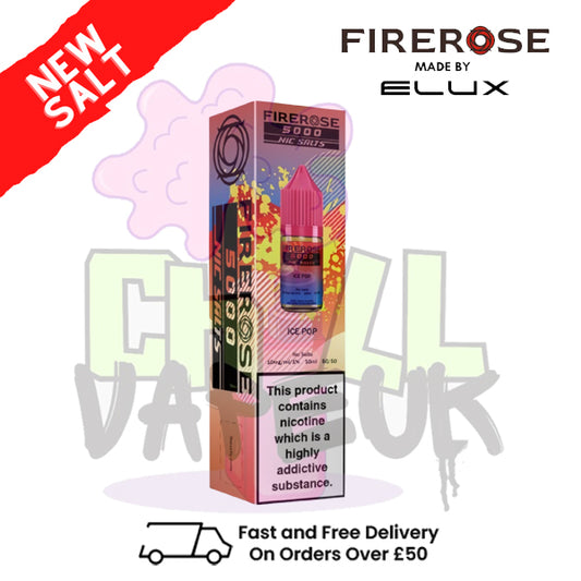 ICE Pop Firerose 5000 10ML Nic Salt