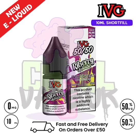 IVG 50/50 Riberry Lemonade 10ml E Liquid - ONLY £1.99