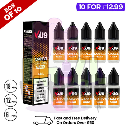 Mango VU9 E-Liquid Juice 10ml Nic Eliquid - 10 x 10ML