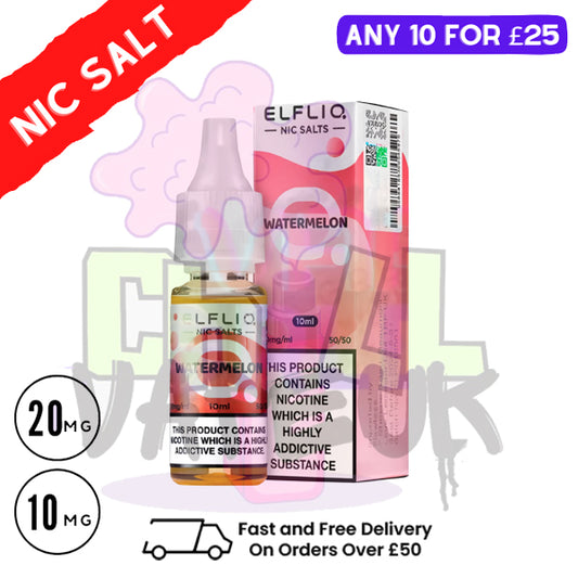 ElfLiq 'Watermelon' Nic Salt 10ML eLiquid