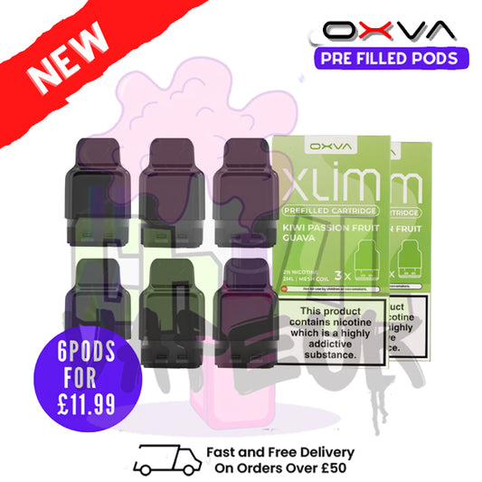 Kiwi Passionfruit Guava Oxva Xlim Flavoured Pre-filled Pod Cartridges - £1.69