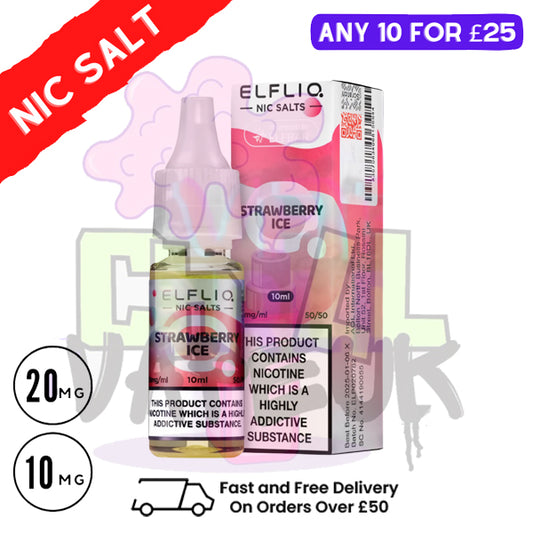 ElfLiq 'Strawberry ICE' Nic Salt 10ML eLiquid