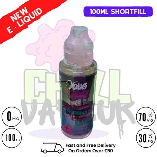 Blackcurrant Menthol Vape Hedz 100ml Shortfill Eliquid