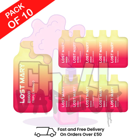 Triple Mango - Lost Mary 600 Puff Bars Pack Of 10 BM600 Disposable