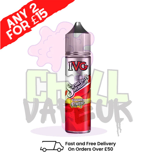 Strawberry Sensation IVG Shortfill Juice 50ML Eliquid - CLASSICS RANGE