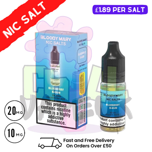 Blueberry Bubblegum - Bloody Mary 10ML Nic Salt