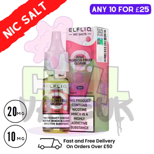 ElfLiq 'Kiwi Passion Fruit Guava' Nic Salt 10ML eLiquid