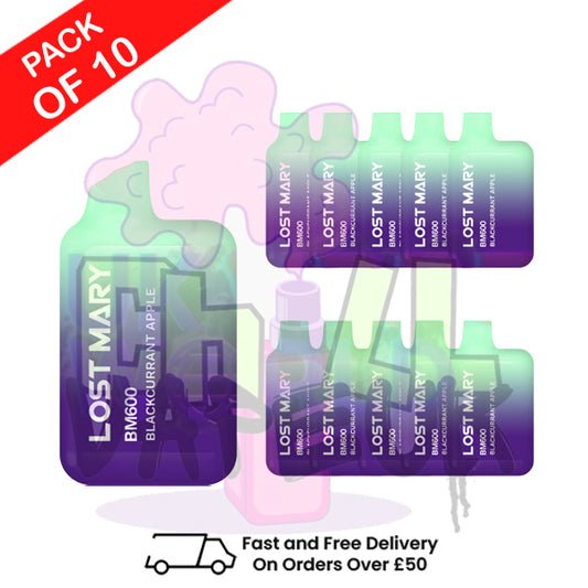 Blackcurrant Apple Lost Mary 600 Puff Bars Pack Of 10