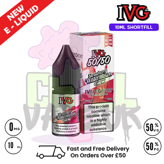 IVG 50/50 Strawberry Watermelon Chew 10ml E Liquid - ONLY £1.99