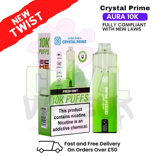 Fresh Mint Crystal Prime 10K Puff Pod Kit - Chill Vape UK