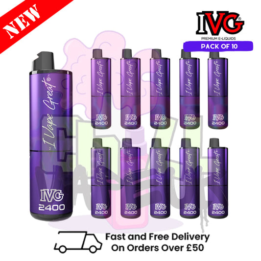 Box Of 10 - Blackcurrant Lemonade IVG 2400 Disposable Vape Pen Kit